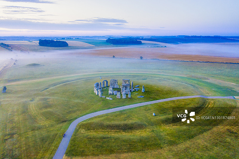 巨石阵，联合国教科文组织世界遗产，索尔兹伯里平原，威尔特郡，英格兰，英国，欧洲图片素材