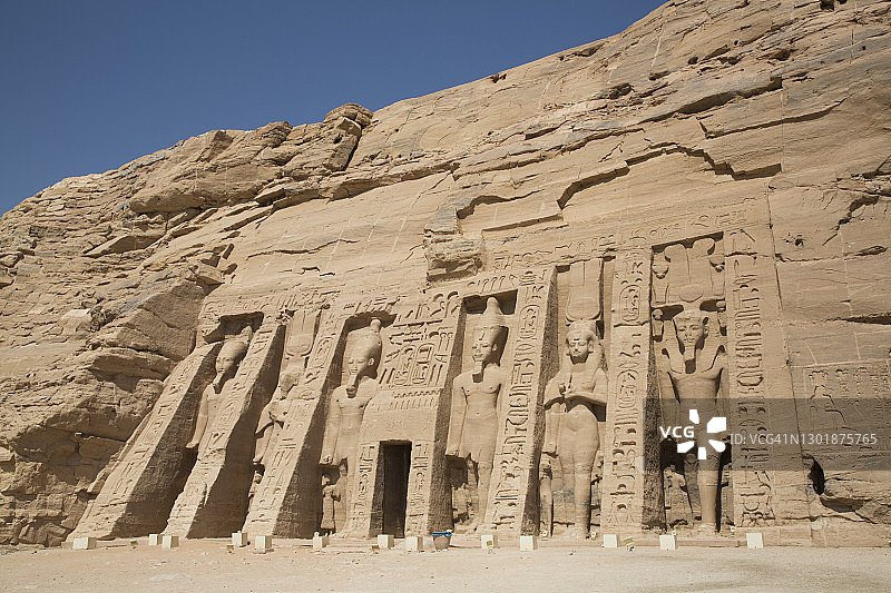 阿布辛贝勒的哈托尔和奈费尔塔里神庙，联合国教科文组织世界遗产图片素材
