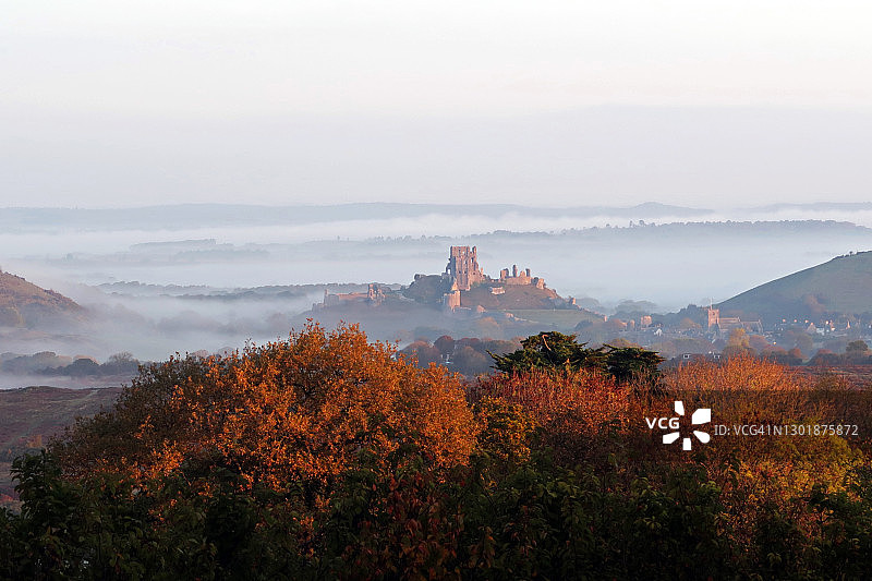 英国多塞特郡科尔夫城堡风光图片素材
