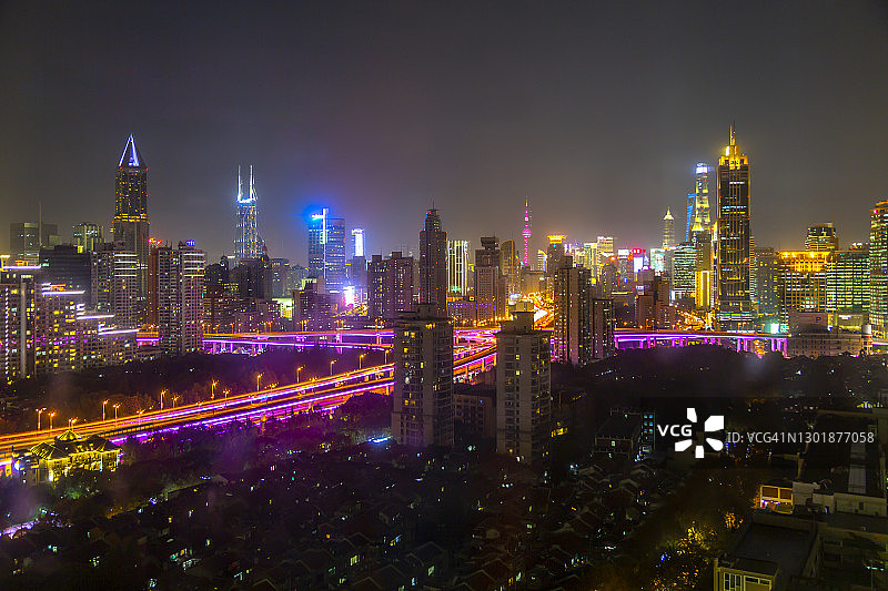 中国上海卢湾夜景图片素材