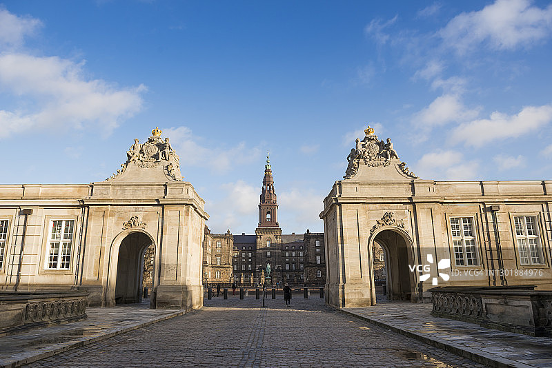 丹麦哥本哈根克里斯蒂安堡宫入口图片素材