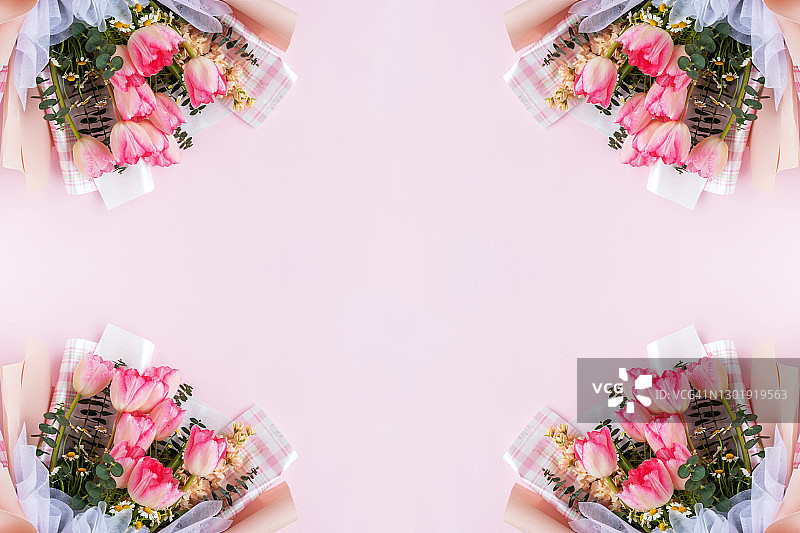 郁金香花束边框图片素材