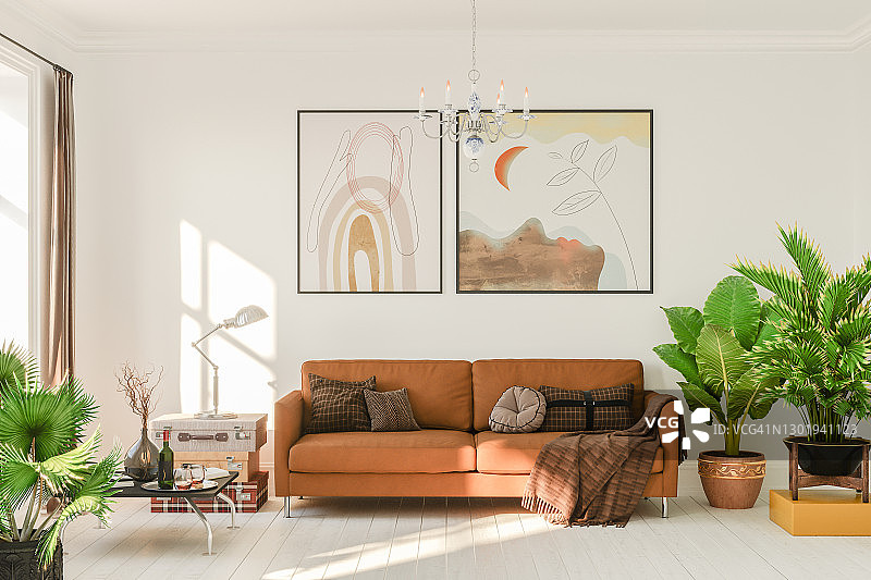 波西米亚风格的客厅图片素材