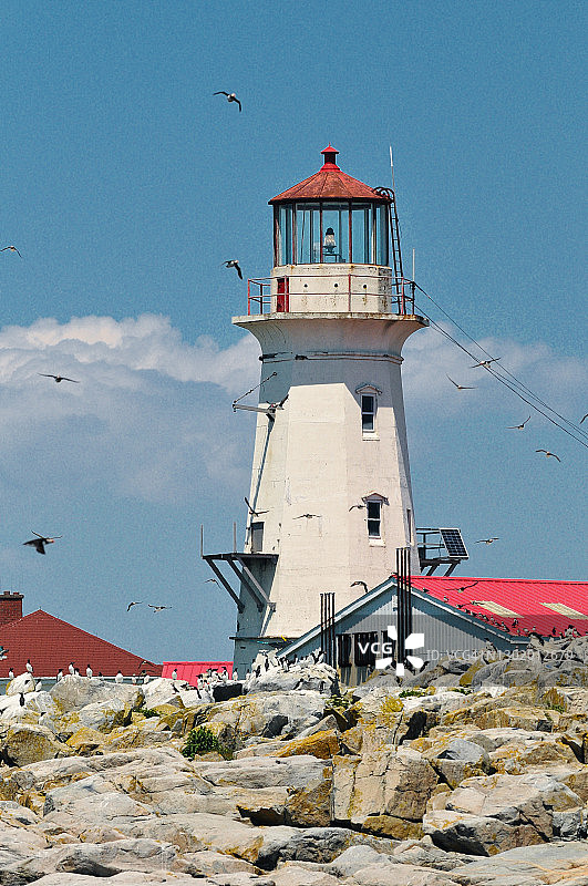 马基亚斯海豹岛灯塔，加拿大新不伦瑞克省图片素材