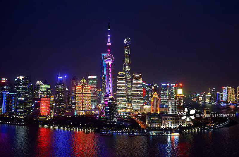 中国上海陆家嘴夜景图片素材