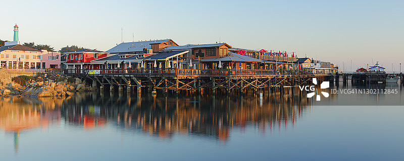 蒙特雷渔人码头全景图片素材