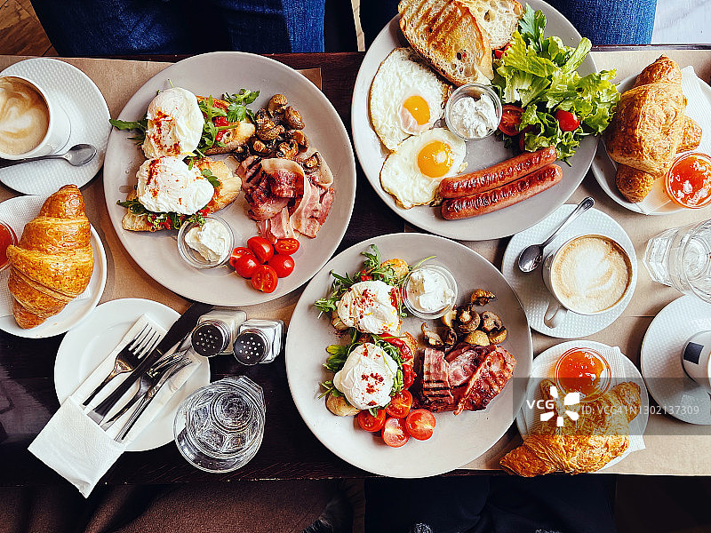 餐厅高角度早午餐图片素材