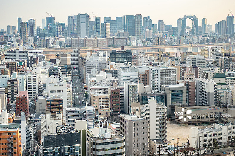 日本大阪市的城市建筑图片素材