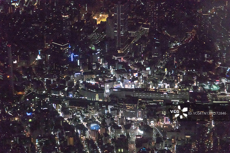 从飞机上俯瞰日本东京池袋图片素材