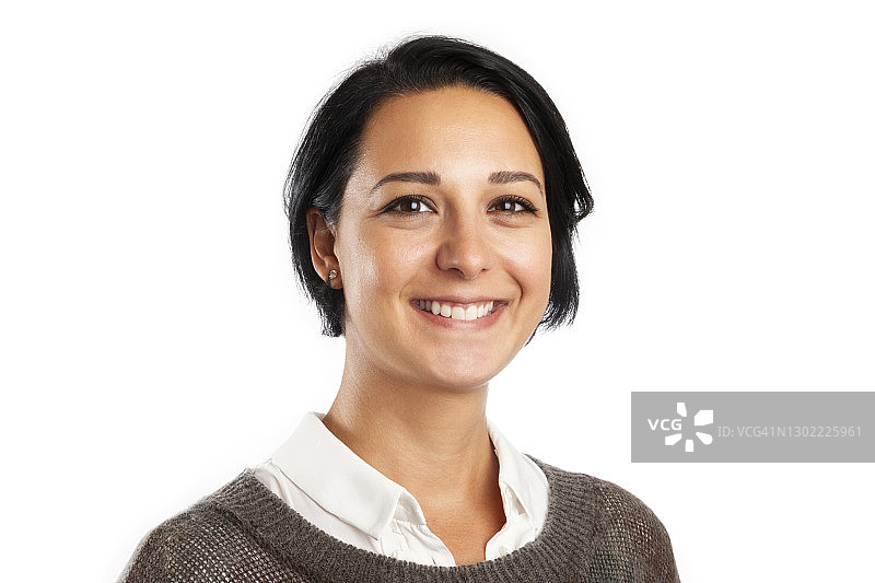 面带微笑的真实女性肖像图片素材