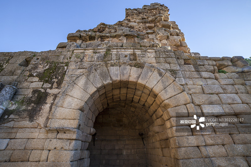 西班牙埃斯特雷马杜拉梅里达罗马剧院西门图片素材