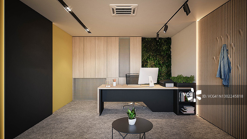 室内设计，建筑，办公室的计算机生成图像，建筑可视化，3D渲染图片素材