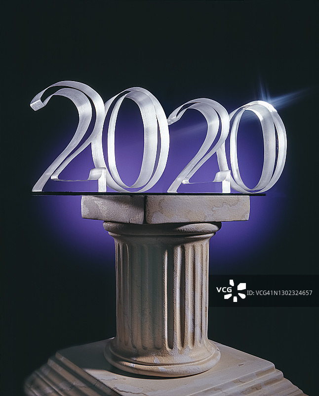 柱子上的2020标志图片素材