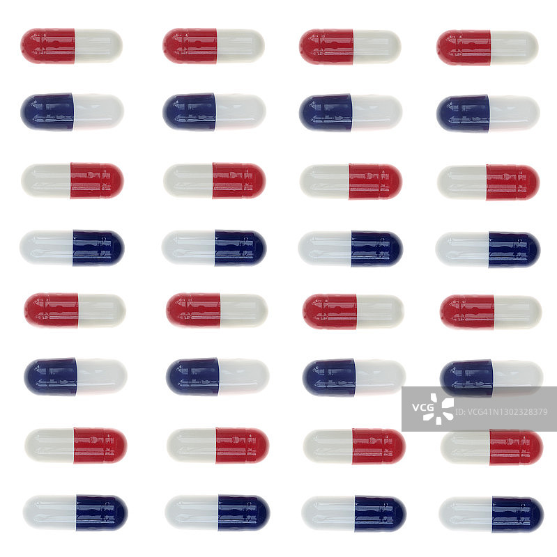 对乙酰氨基酚胶囊在灯箱上成排摆放图片素材