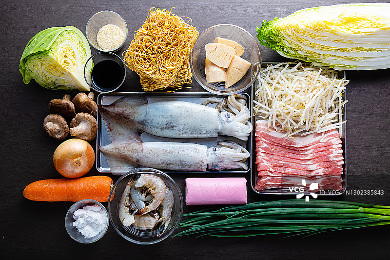 日式家常菜，长崎炒面食谱图片素材