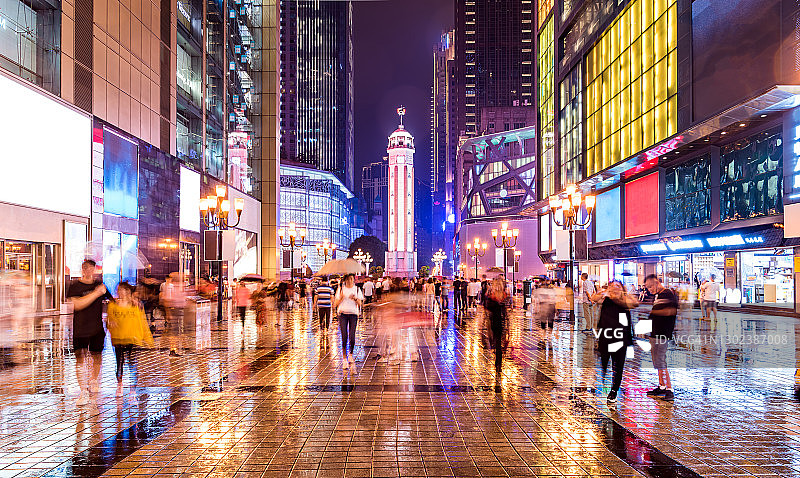 中国重庆解放碑商业街图片素材