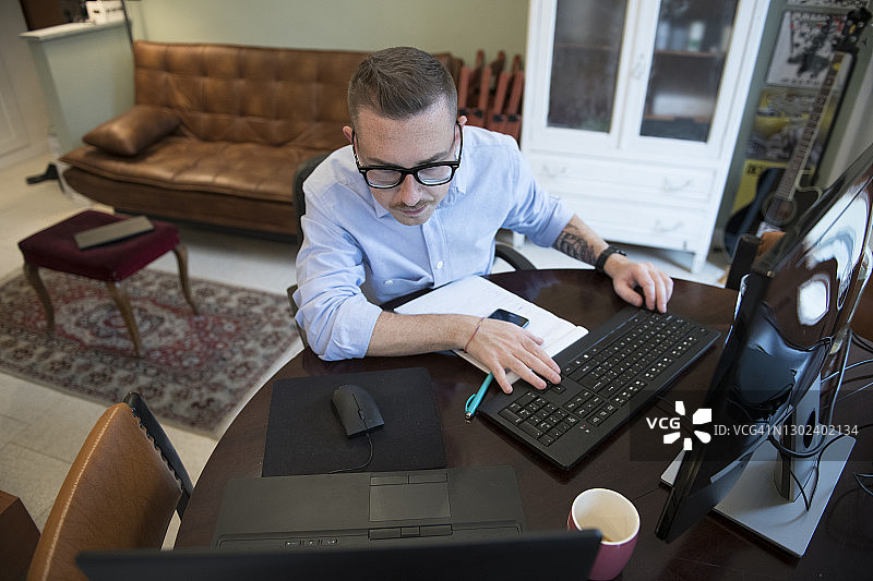 2019冠状病毒病在家工作图片素材