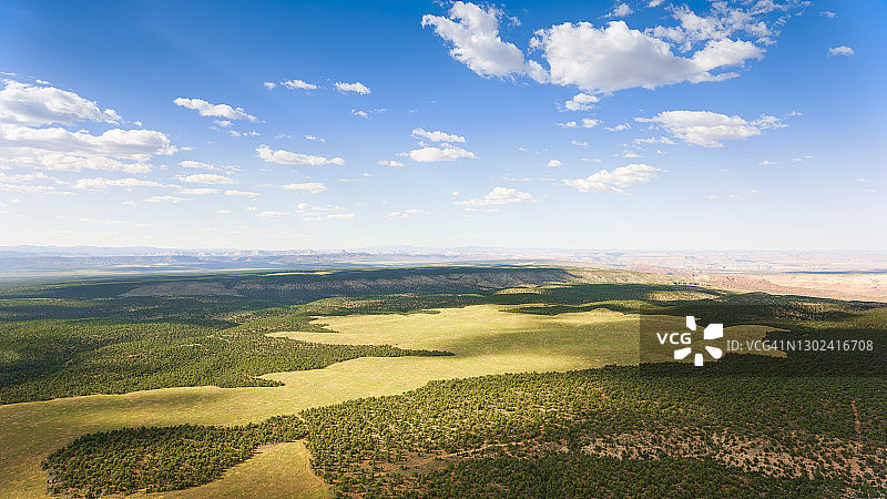 植被覆盖的景观航拍图片素材