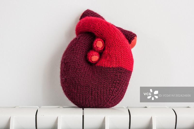 白色背景上的针织解剖心脏图片素材