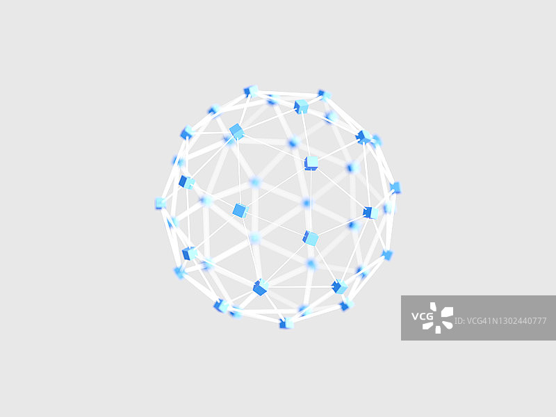 数据共享和去中心化概念3D渲染图片素材