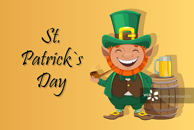 圣帕特里克节：小妖精卡通人物图片素材