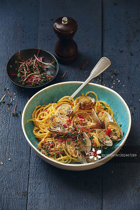 蛤蜊意面图片素材