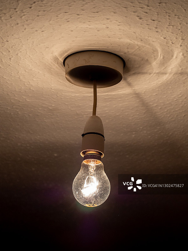 发光的裸露灯泡图片素材