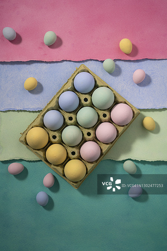 水彩粉彩手绘复活节彩蛋图片素材