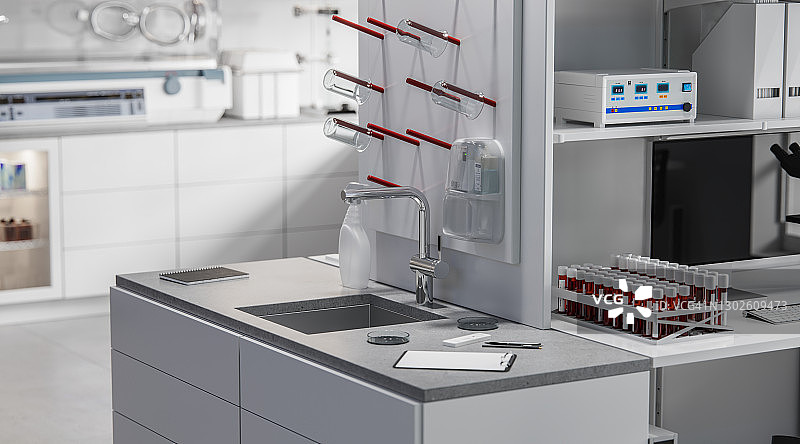 科学实验室3D渲染图片素材