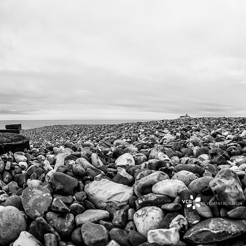 布莱顿海滩黑白风光图片素材