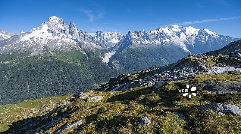 冰川谷景色，霞慕尼勃朗峰，法国图片素材