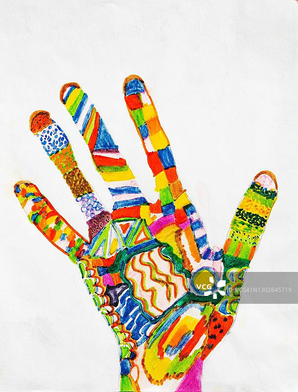 儿童画风格插画：奥地利风格的彩色手绘图片素材