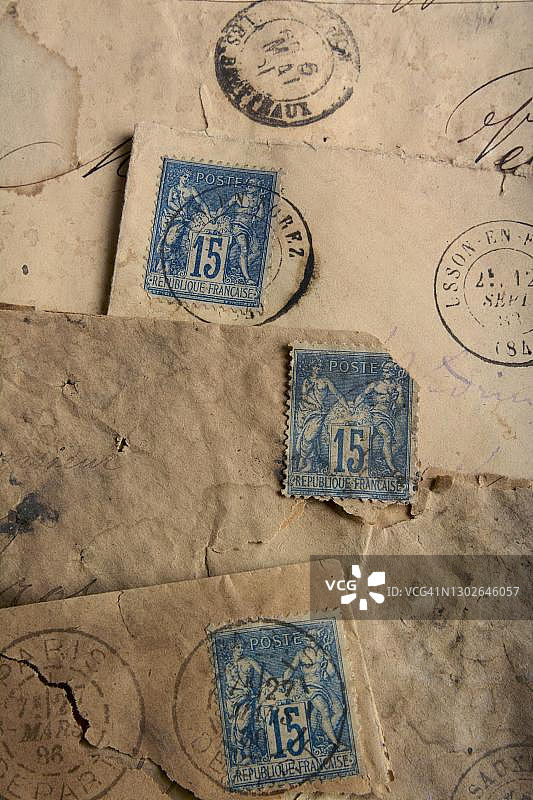 法国老邮票图片素材