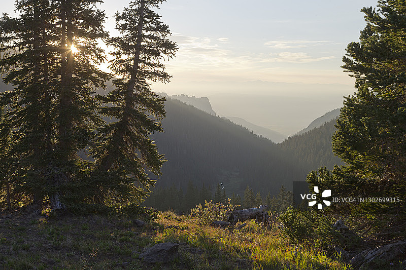 山间森林火灾烟雾图片素材