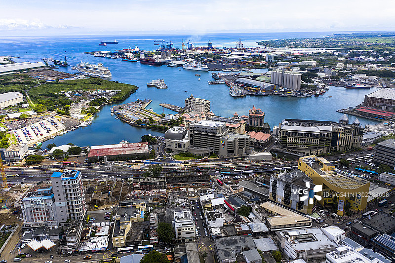 路易港毛里求斯海边城市景观图片素材