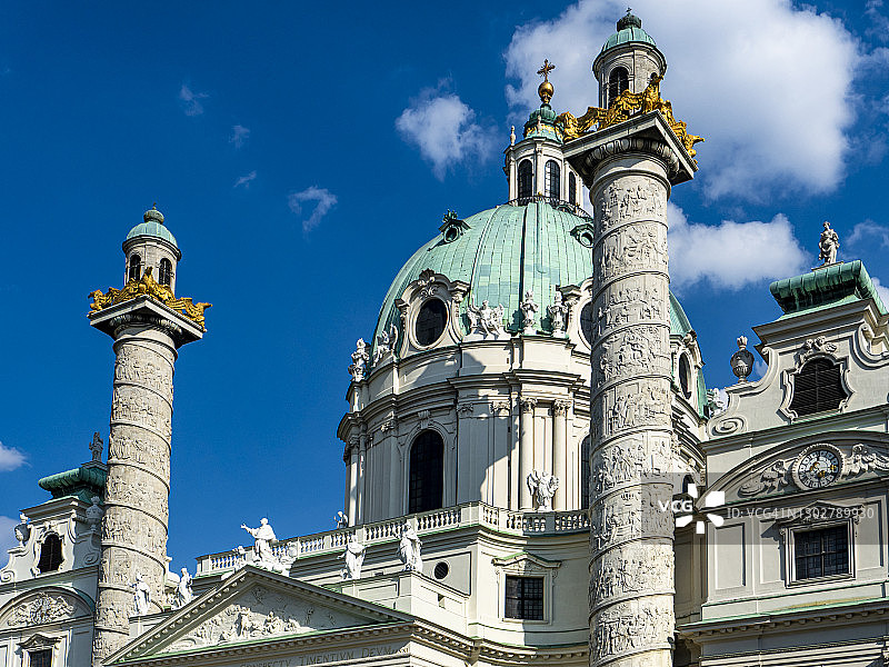 奥地利维也纳卡尔广场的卡尔教堂图片素材