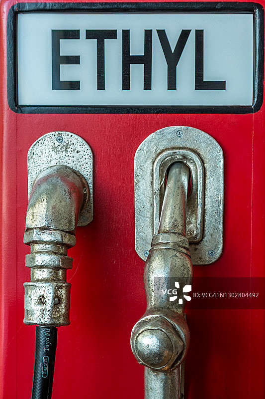 老式复古加油泵特写图片素材