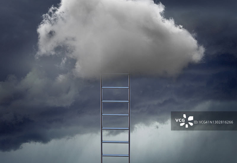 通往云端的梯子图片素材