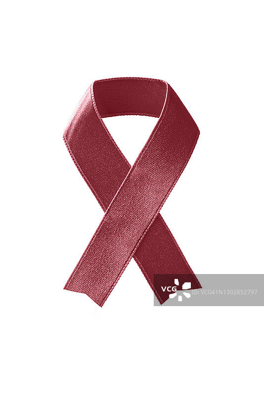 白色背景上的勃艮第意识丝带图片素材