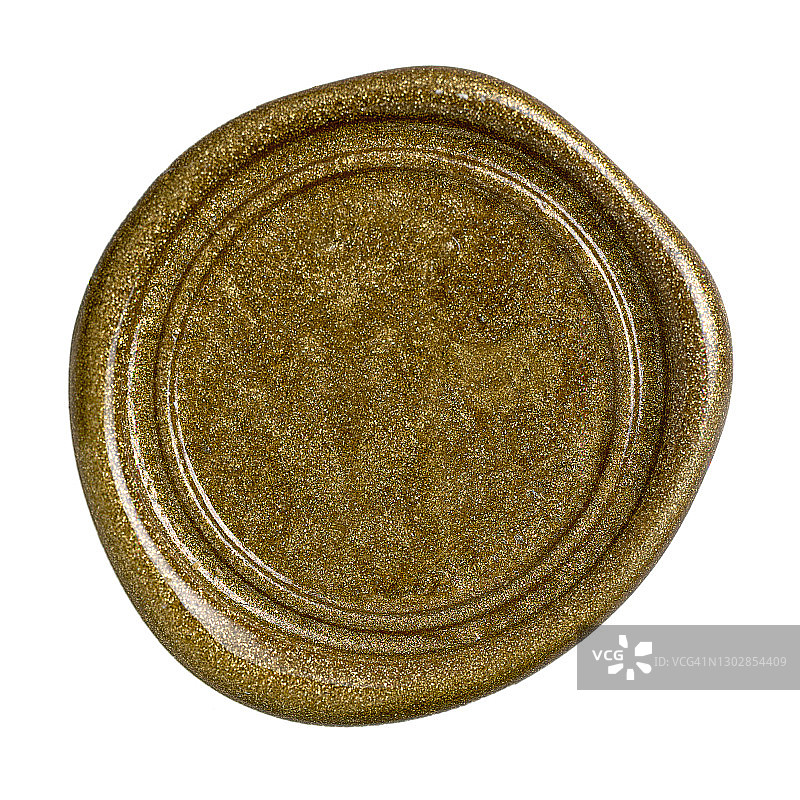 白色背景上的蜡封剪裁图片素材