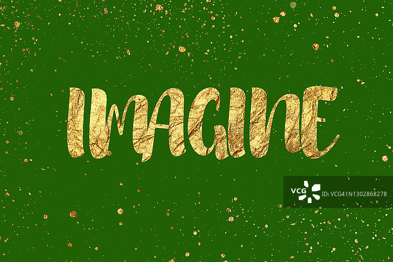 金色文字IMAGINE信息图片素材