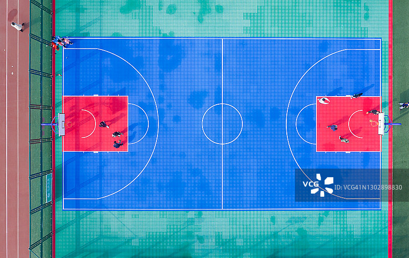 篮球场航拍景色图片素材