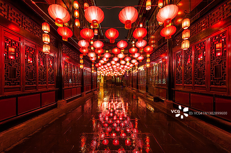 成都锦里元宵灯会图片素材