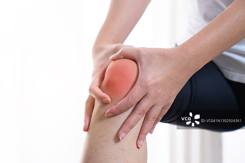 女性膝盖疼痛，腿部疼痛图片素材