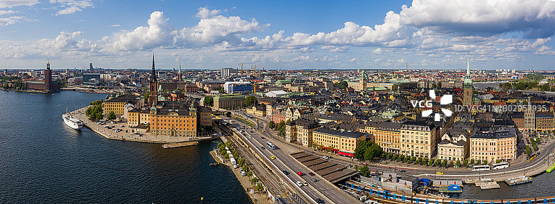 斯德哥尔摩老城北向鸟瞰图图片素材