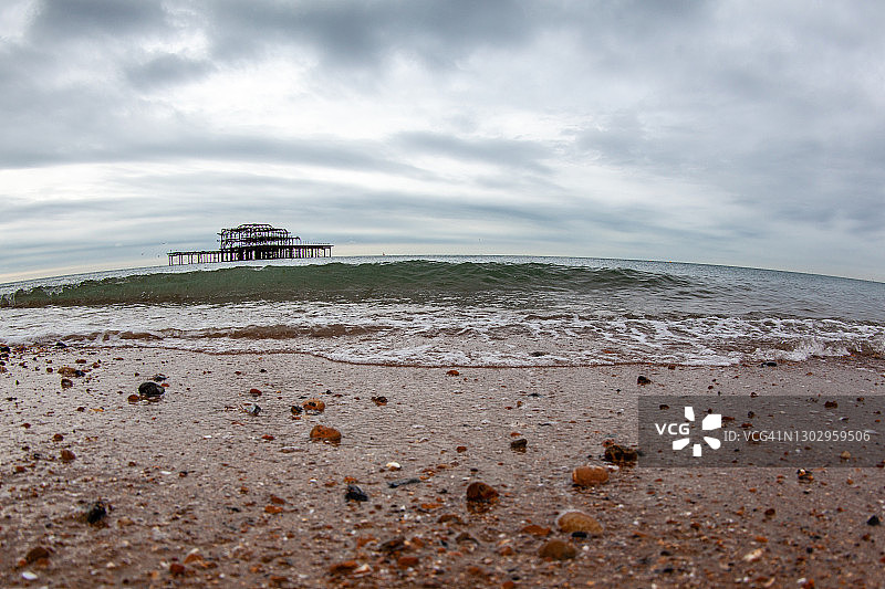 英国布莱顿海滩西码头图片素材