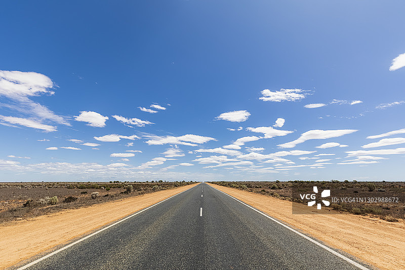 澳大利亚南澳大利亚州纳拉伯平原艾尔高速公路沙漠景观图片素材