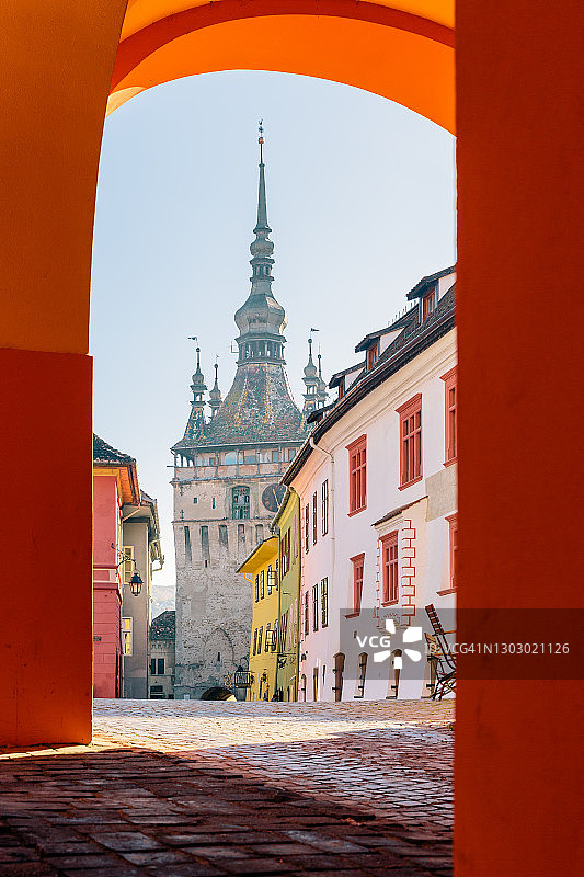 罗马尼亚锡吉什瓦拉的钟楼图片素材