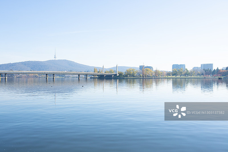 伯利格里芬湖，澳大利亚堪培拉图片素材