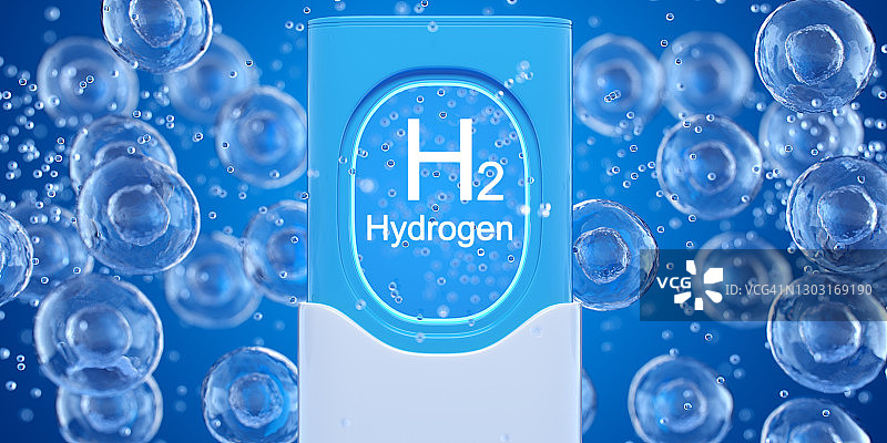 抽象纳米分子结构，H2氢气站图片素材